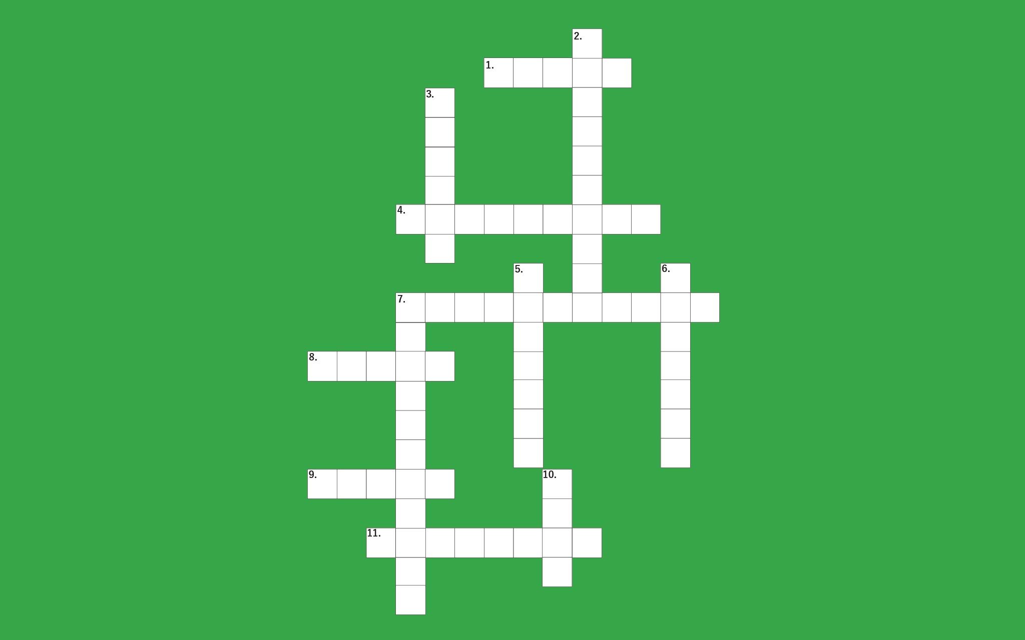 Fresh Start Crossword - blank