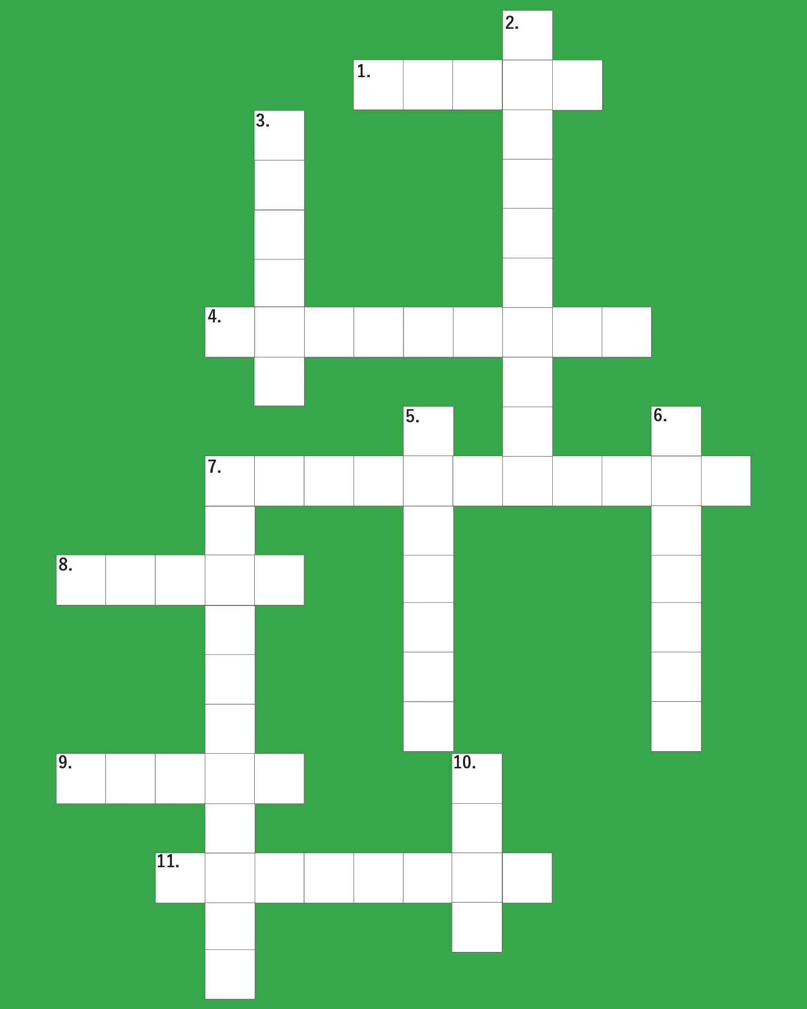 Crossword: Fresh Start blank portrait